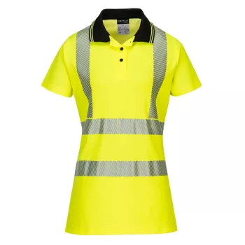   Portwest LW72 fluo női munkavédelmi póló sárga/fekete színben