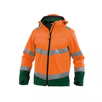   Dassy Malaga munkavédelmi jól láthatósági softshell dzseki narancs/zöld színben