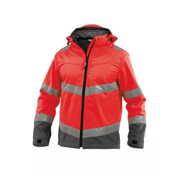   Dassy Malaga munkavédelmi jól láthatósági softshell dzseki piros/szürke színben