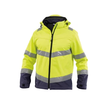   Dassy Malaga munkavédelmi jól láthatósági softshell dzseki sárga/navy színben