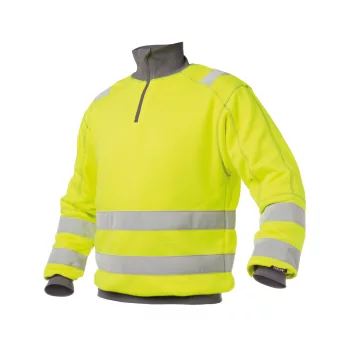 Dassy Denver jóllthatósági munkavédelmi pulóver sárga/cementszürke színben
