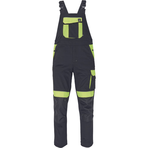 Cerva Max Vivo munkavédelmi kantáros nadrág fekete/sárga színben