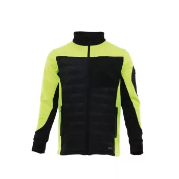   Sara Comfort Plus Hybrid cipzáras pulóver fekete sárga színben