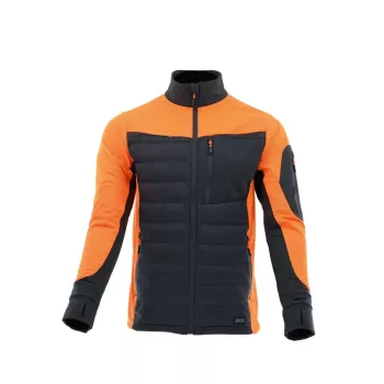   Sara Comfort Plus Hybrid cipzáras pulóver sötétszürke narancs színben