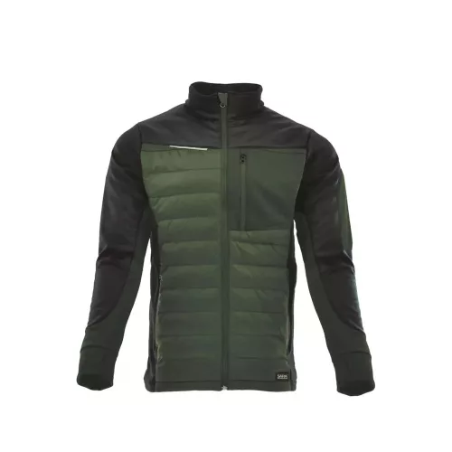 Sara Comfort Plus Hybrid cipzáras pulóver zöld fekete színben