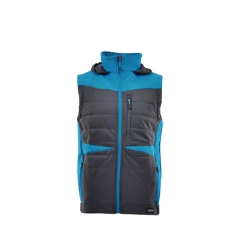   Sara Comfort Plus Hybrid kapucnis bélelt mellény fekete petrolkék színben