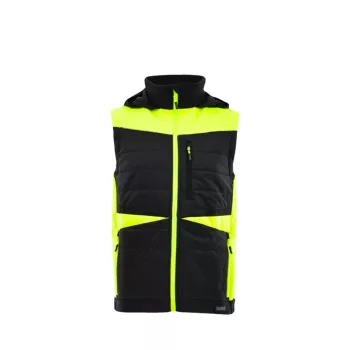   Sara Comfort Plus Hybrid kapucnis bélelt mellény fekete sárga színben