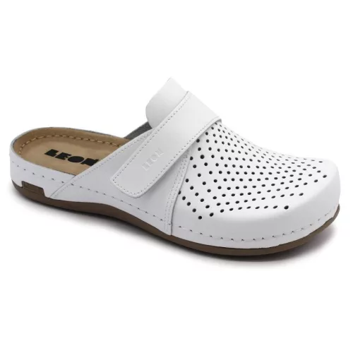 Leon 970 Comfort női bőr klumpa fehér színben