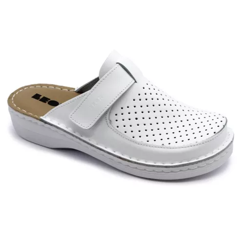 Leon V263 Comfort női bőr klumpa fehér színben