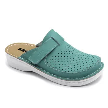 Leon V263 Comfort női bőr klumpa türkiz színben