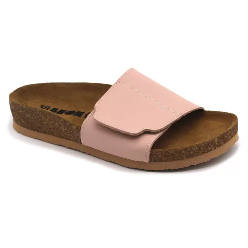 Leon 4022 Comfort női bőr papucs rose színben