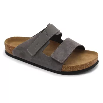 Leon 4704 Comfort férfi bőr papucs szürke színben