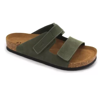 Leon 4704 Comfort férfi bőr papucs zöld színben