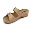 Leon 908 Comfort női bőr papucs bézs színben