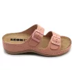 Leon 908 Comfort női bőr papucs rose színben