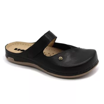 Leon 953 Comfort női bőr klumpa fekete színben