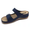 Leon 907 Comfort női bőr papucs kék színben