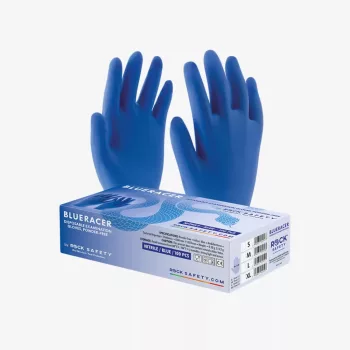   Rock Safety Blueracer egyszerhasználatos púdermentes nitril kesztyű kék színben
