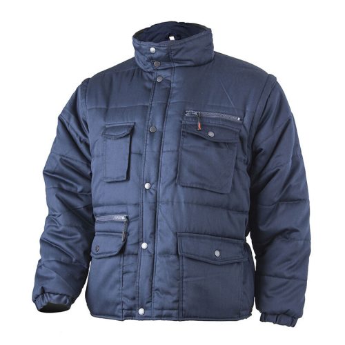 Coverguard Polena téli munkavédelmi kabát levehető ujjakkal, kék színben