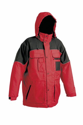 Cerva Ultimo vízhatlan munkavédelmi kabát piros/fekete színben