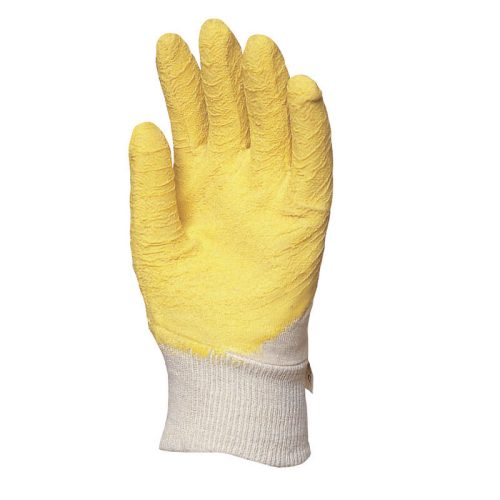 Euro Protection munkavédelmi mártott sárga latex, csúszásbiztos, szellőző kézhát 10-es méret