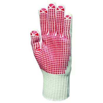   Euro Protection munkavédelmi kötött, piros pöttyös, vastag poliamid/pamut kesztyű 8-as méret