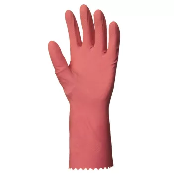   Euro Protection munkavédelmi HTG rózsaszín gumikesztyű, 30cm/0,4mm, bolyhozott belső