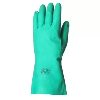   Euro Protection munkavédelmi nitril, zöld vegyszerálló kesztyű, 32cm/0,4mm, érdesített