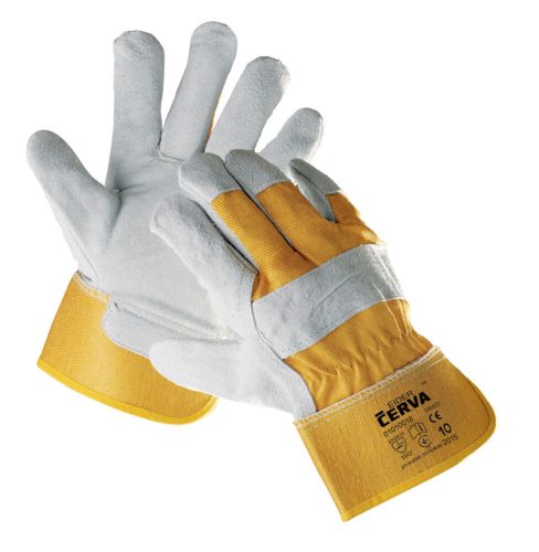 Cerva Eider munkavédelmi kesztyű sárga színben, méret 10-es