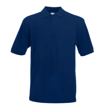   Fruit of the loom Premium rövid ujjú galléros póló kék színben