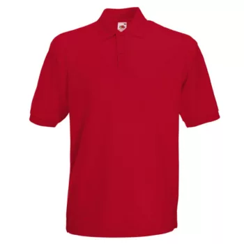   Fruit of the loom Premium rövid ujjú galléros póló piros színben