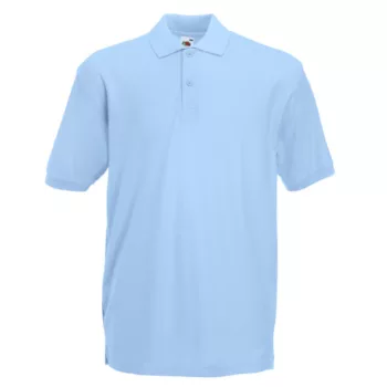   Fruit of the loom Premium rövid ujjú galléros póló világoskék színben