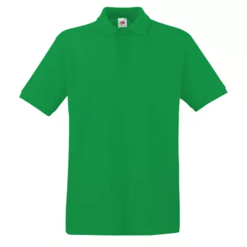   Fruit of the loom Premium rövid ujjú galléros póló zöld színben