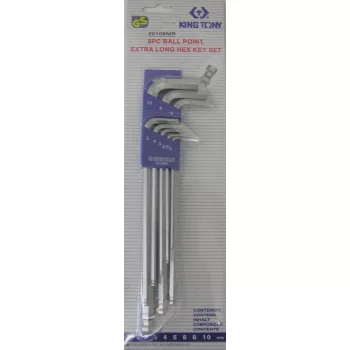   Kingtony 20108MR 8 részes gömbvégű imbusz készlet 2-10mm