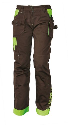 Cerva CRV Yowie női munkavédelmi nadrág barna/zöld színben