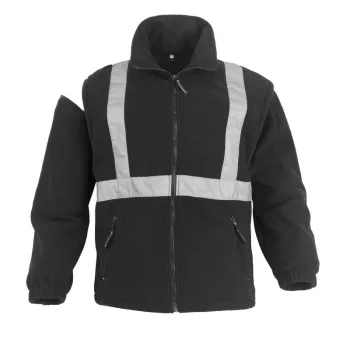   Coverguard Bodyguard II fekete munkavédelmi télikabát 4 az 1-ben, fényvisszaverő csíkkal