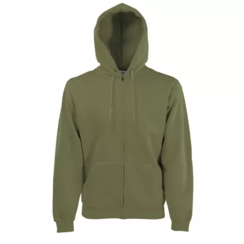 Fruit of the loom cipzáros kapucnis pulóver oliva színben