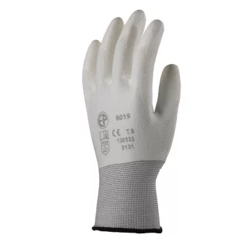   Euro Protection munkavédelmi fehér precíziós kesztyű, pu mártott tenyérrel