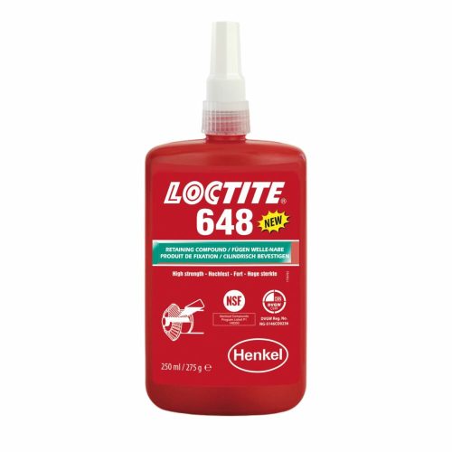 Loctite 648 Nagy szilárdságú olajtűrő és hőálló rögzítő 250 ml