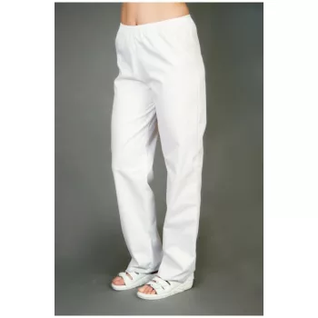 Körgumis női fehér nadrág zsebekkel