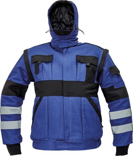 Cerva Max Winter téli munkavédelmi kabát kék/fekete színben