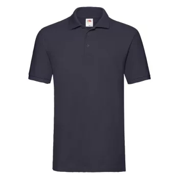   Fruit of the loom Premium rövid ujjú galléros póló deep navy színben