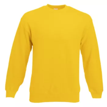Fruit of the loom kerek nyakú pulóver sárga színben