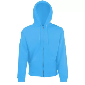   Fruit of the loom cipzáras kapucnis pulóver azúrkék színben