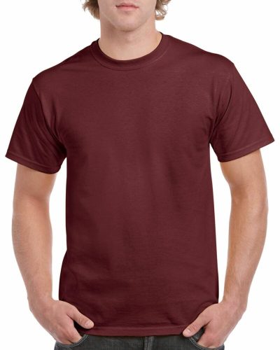Gildan 5000 kereknyakú póló maroon színben