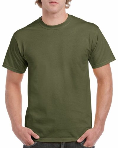 Gildan 5000 kereknyakú póló military green színben