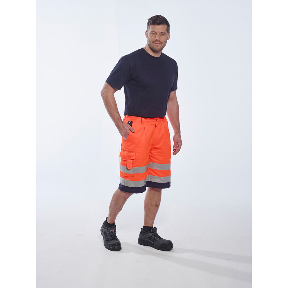 Portwest E043 Hi-Vis rövidnadrág narancs/navy színben