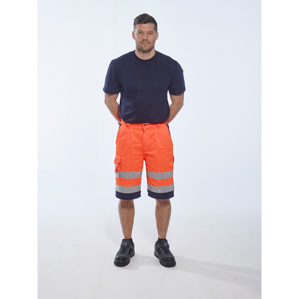 Portwest E043 Hi-Vis rövidnadrág narancs/navy színben