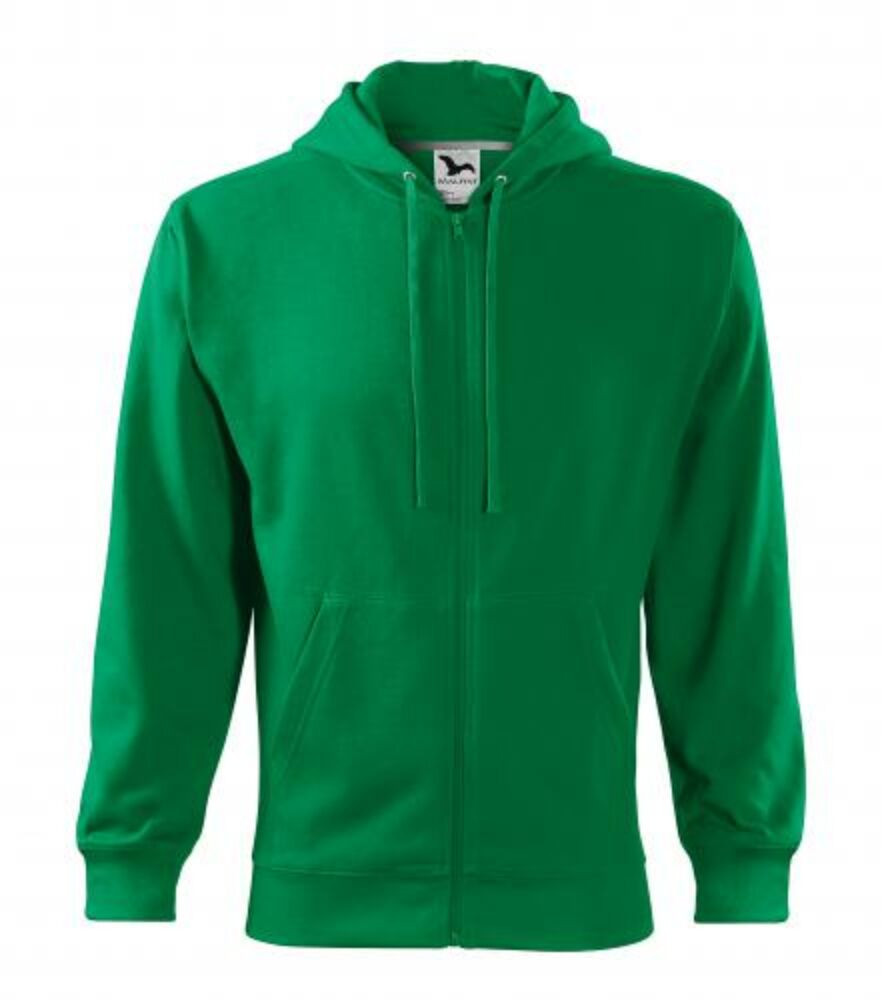 Malfini Trendy Zipper 410 kapucnis pulóver fűzöld színben