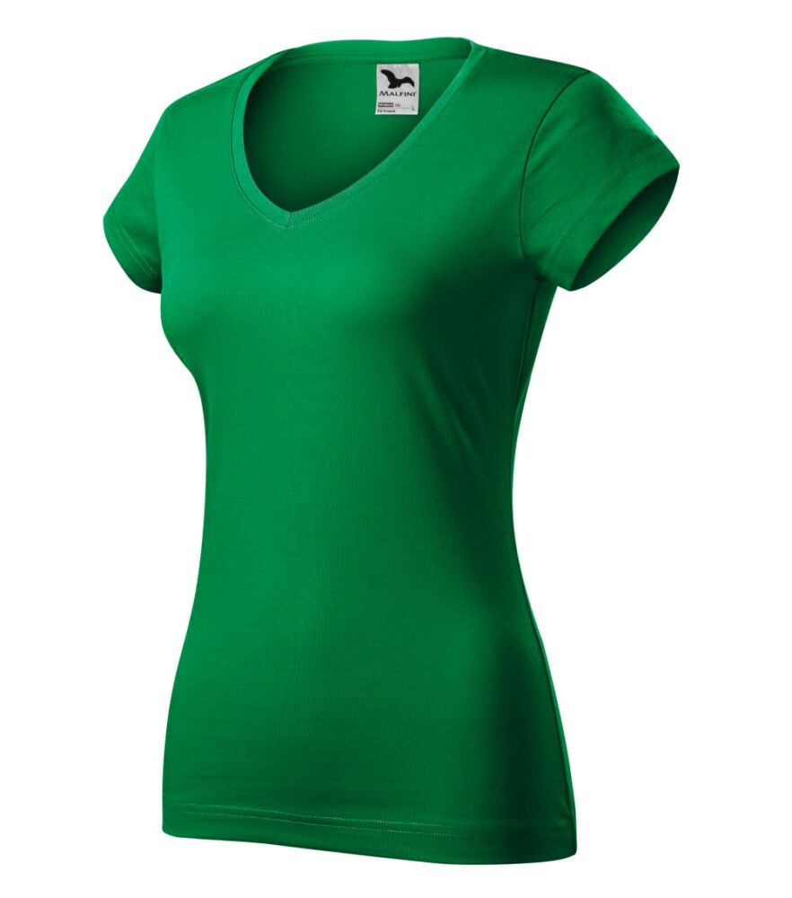 Malfini 162 Fit V-neck női póló fűzöld színben